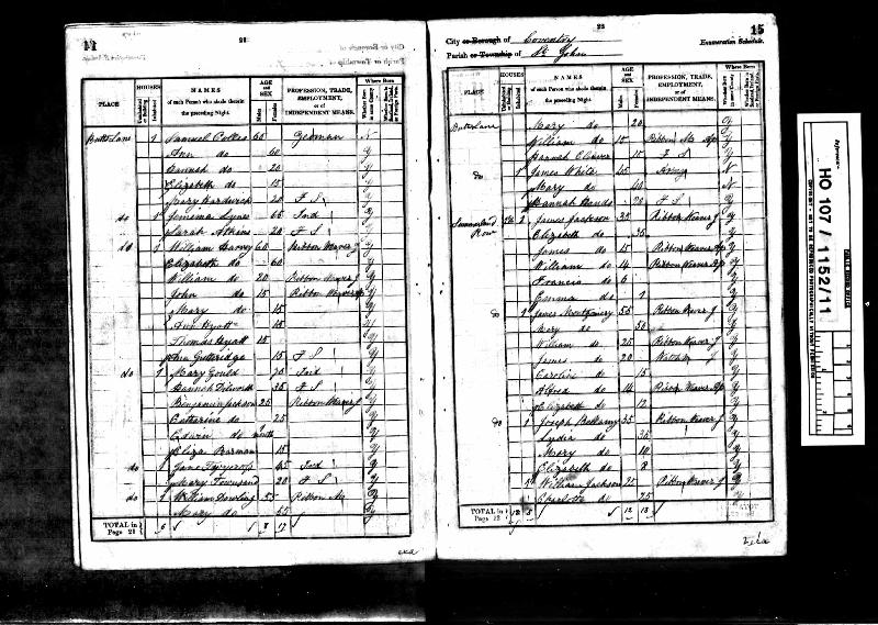 Collis (Ann Nancy nee Reppington) 1841 Census
